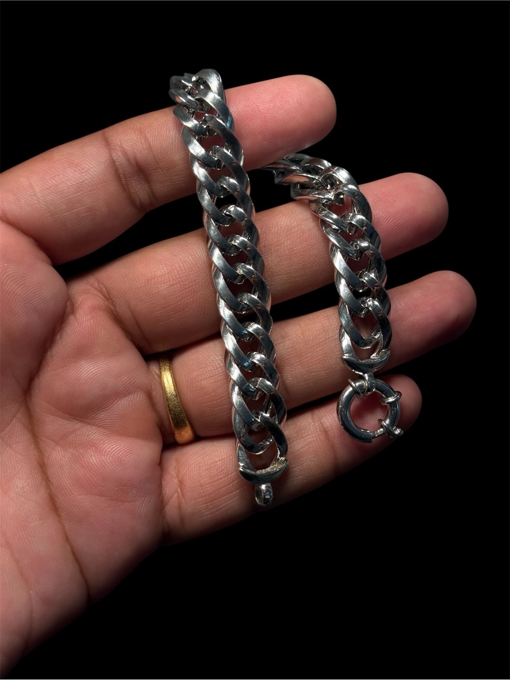 925 Sterling Silver Cuban Link Bracelet 8” Italian Crafted 20g